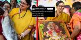 Old photos of Smriti Irani used to falsely accuse her of holding a fish during Navratri